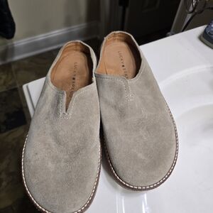 Lucky Brand Women's Beige Suede Mules/Loafers